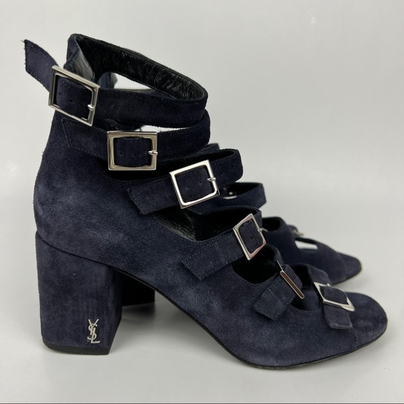 Saint Laurent Babies YSL Suede Gladiator Heeled Sandals - Picture 3 of 10